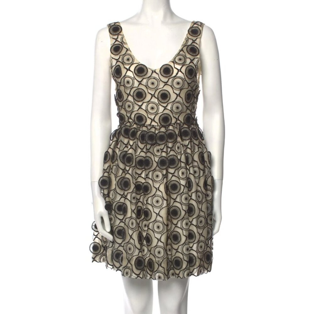 Jill Stuart Silk Lace Appliqué Mini Dress — Size S